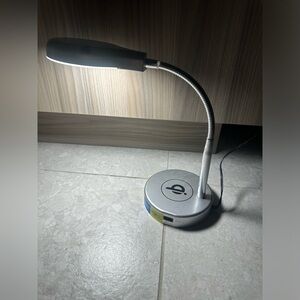 Intertek Silver Desk Lamp with Flexible Neck